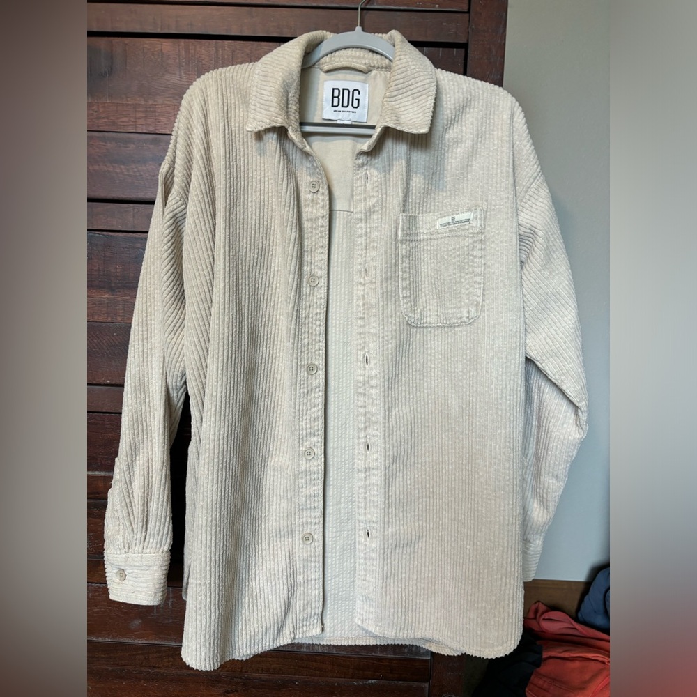 BDG Women's Cream Corduroy Shacket